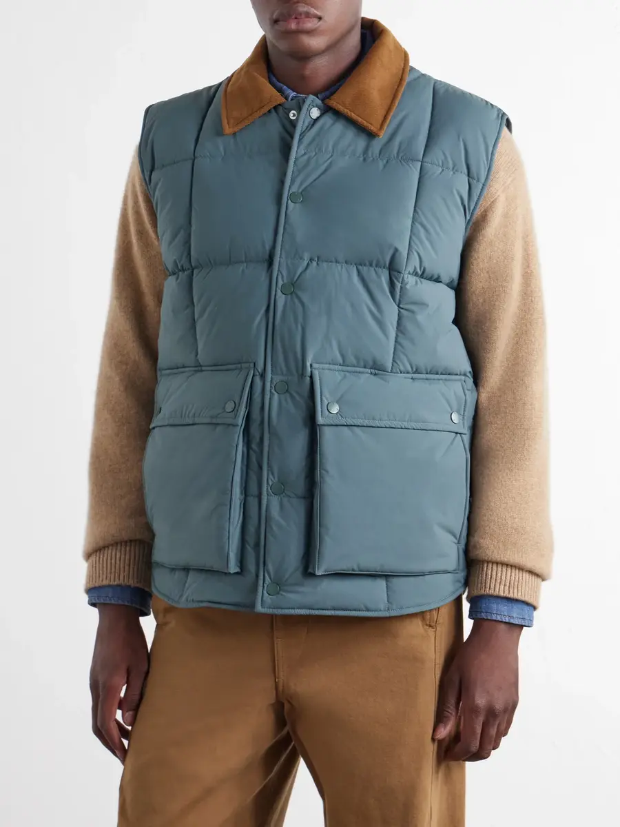 A.P.C. Jimmy Corduroy-Trimmed Quilted Shell Vest - Men | Thumbnail 3 A.P.C. Jimmy Corduroy-Trimmed Quilted Shell Vest - Men | Thumbnail 3