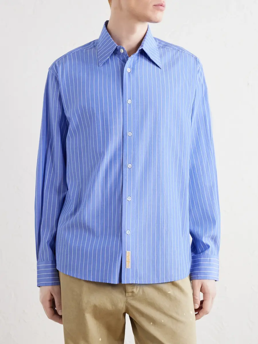 BODE Striped Cotton-Poplin Shirt - Men | Thumbnail 3 BODE Striped Cotton-Poplin Shirt - Men | Thumbnail 3