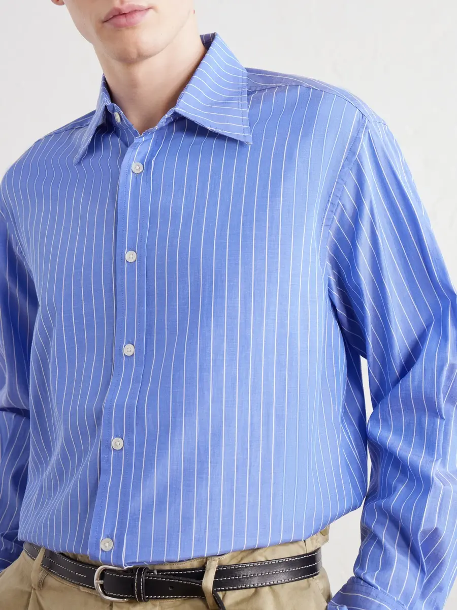 BODE Striped Cotton-Poplin Shirt - Men | Thumbnail 5 BODE Striped Cotton-Poplin Shirt - Men | Thumbnail 5