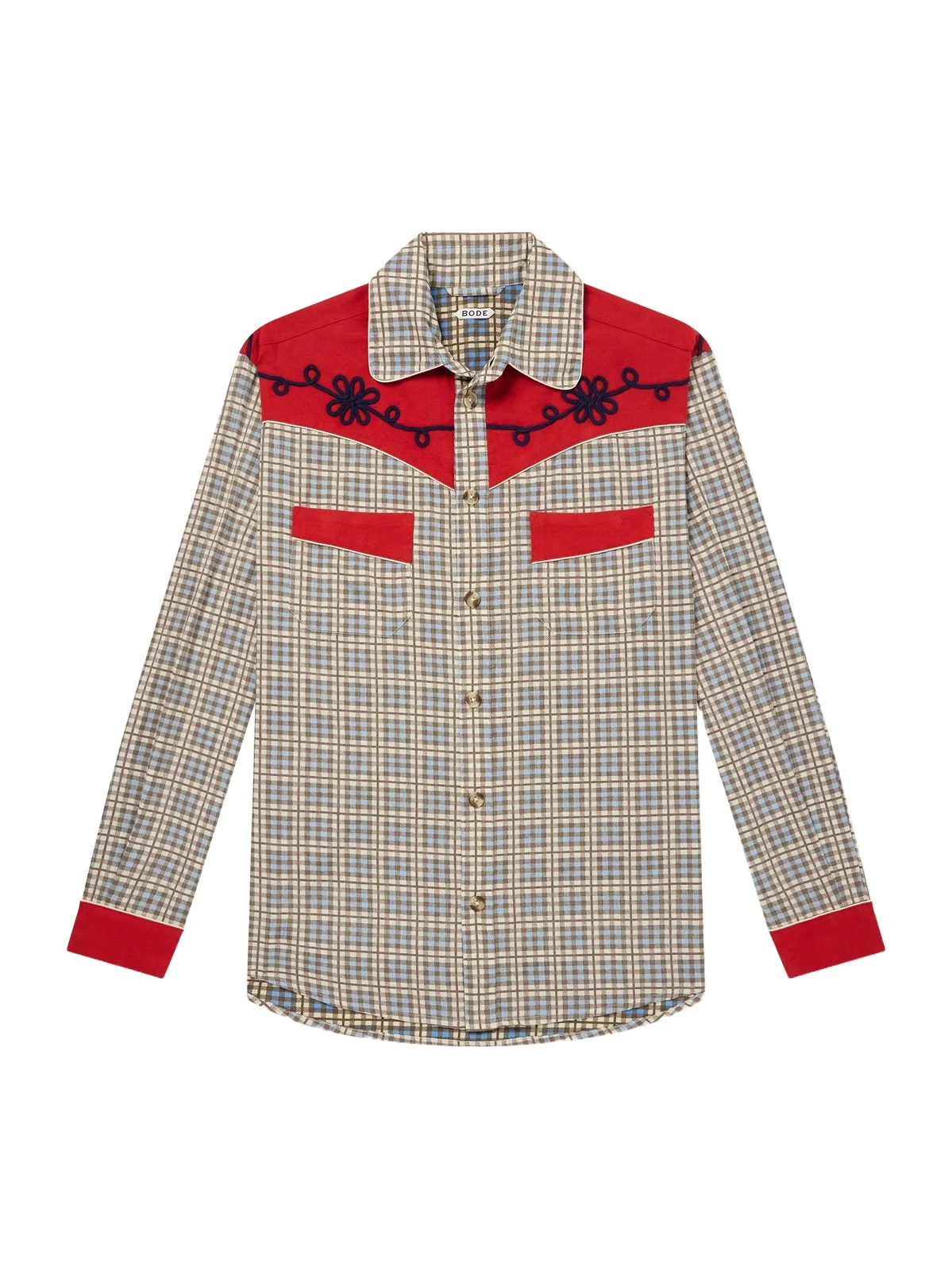 BODE River City Western Checked Cotton Shirt - Men