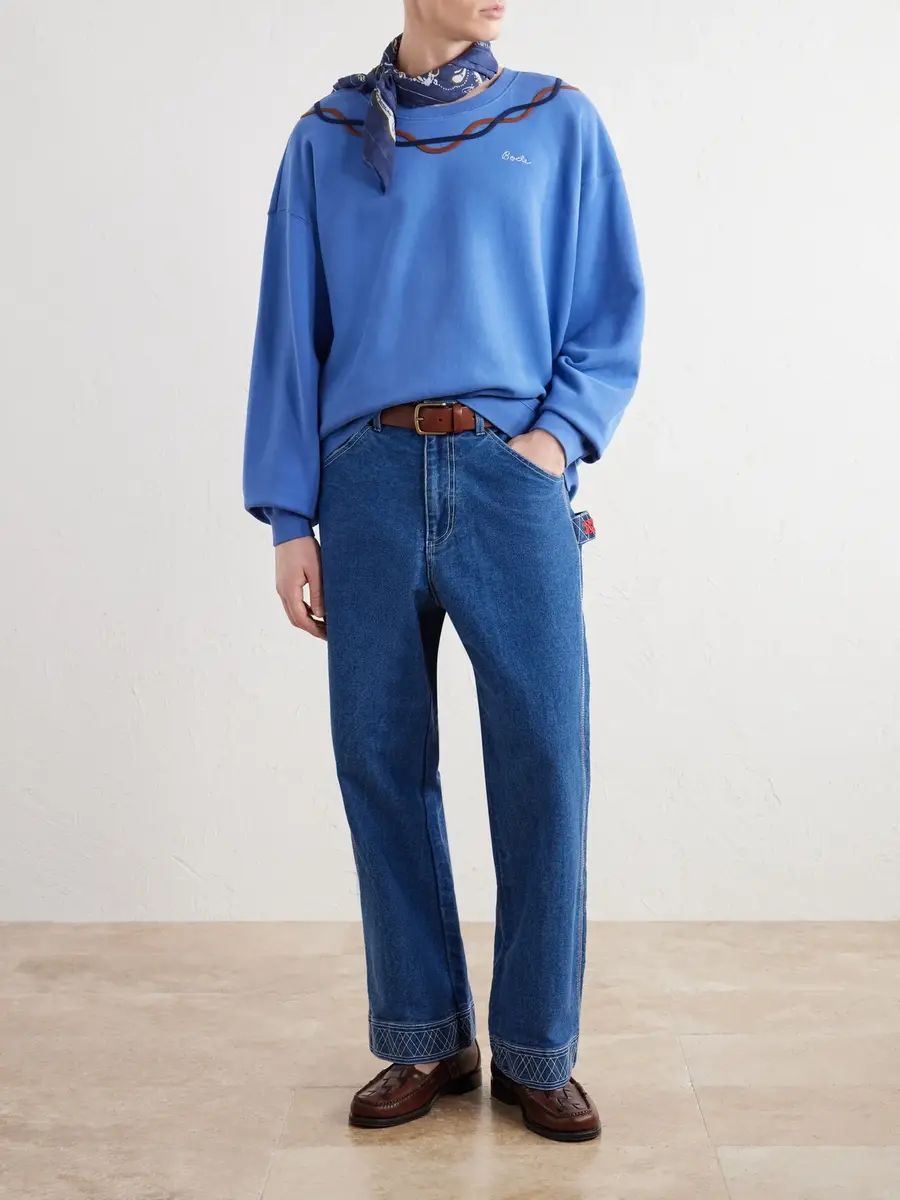 BODE Sidewinder Embroidered Cotton-Fleece Sweatshirt - Men | Thumbnail 2 BODE Sidewinder Embroidered Cotton-Fleece Sweatshirt - Men | Thumbnail 2