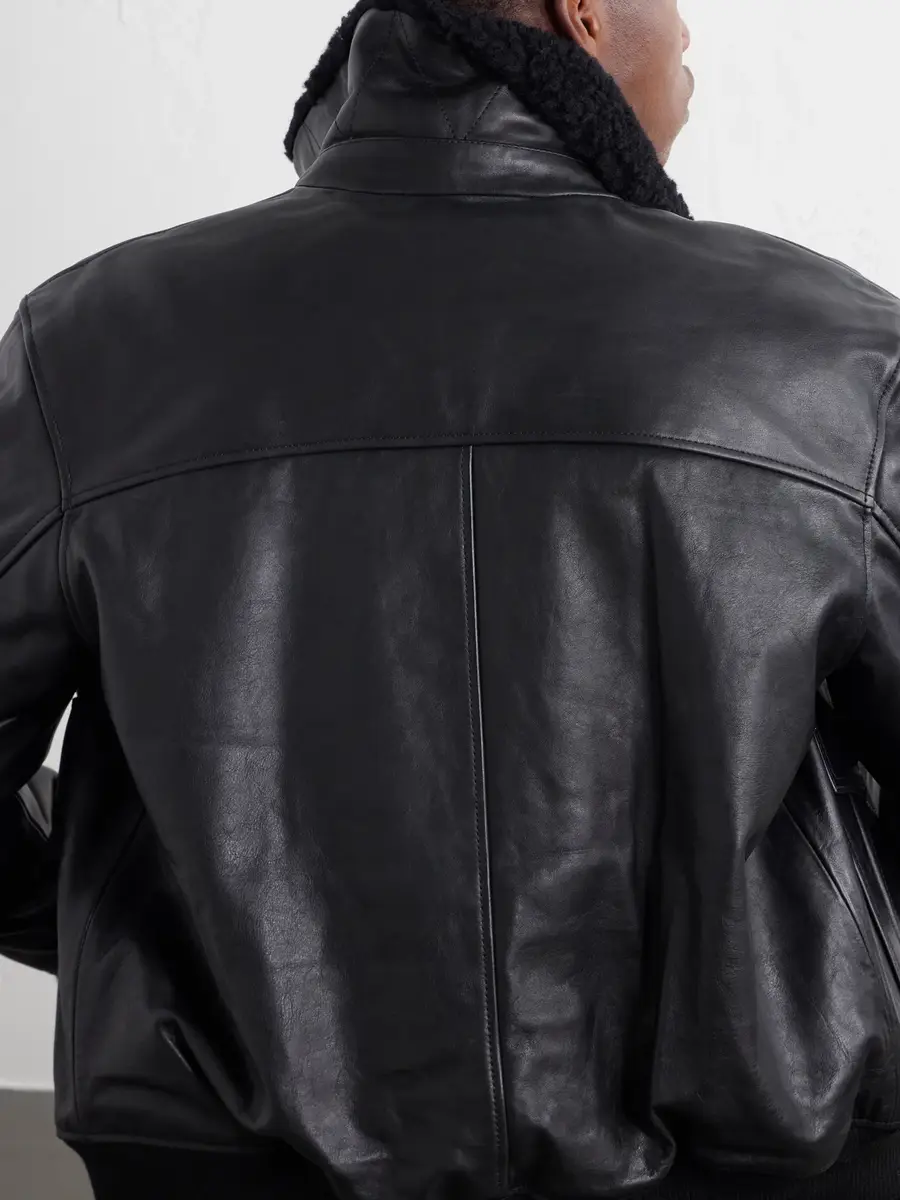 A.P.C. Charles Wool-Fleece Trimmed Leather Jacket - Men | Thumbnail 6 A.P.C. Charles Wool-Fleece Trimmed Leather Jacket - Men | Thumbnail 6