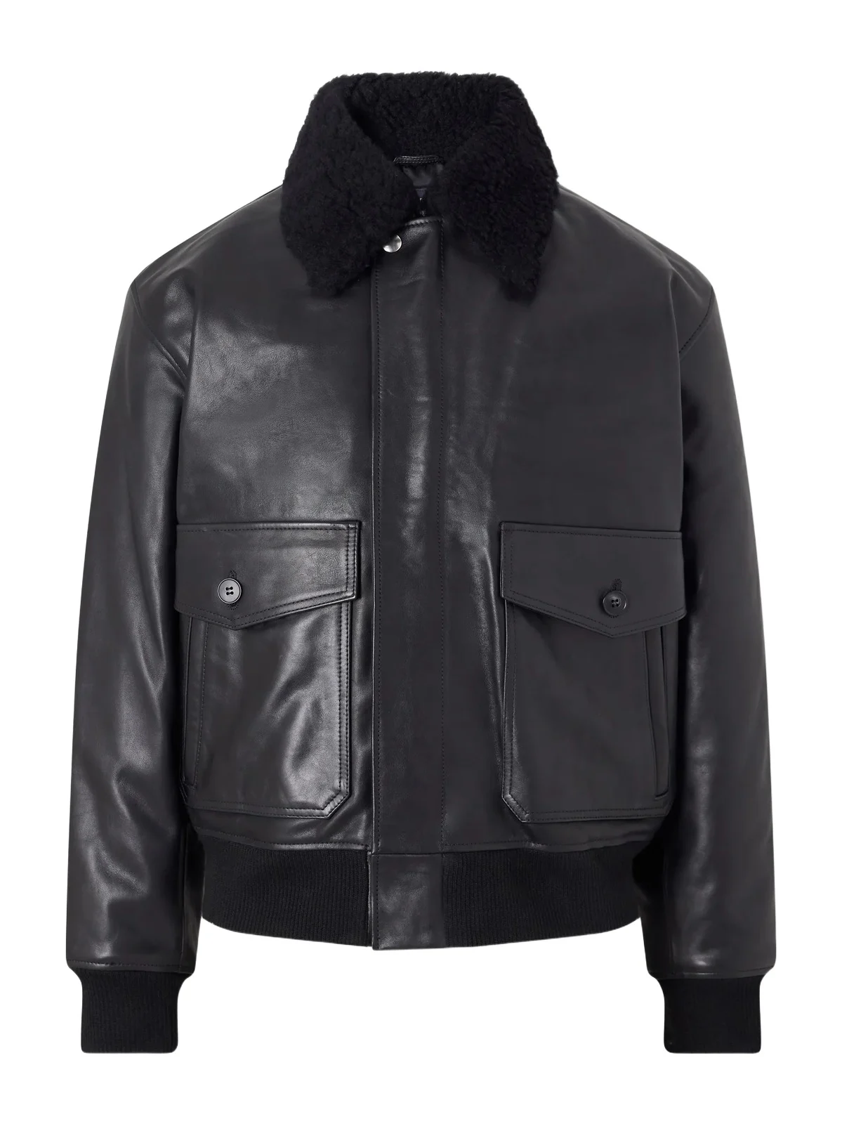 A.P.C. Charles Wool-Fleece Trimmed Leather Jacket - Men