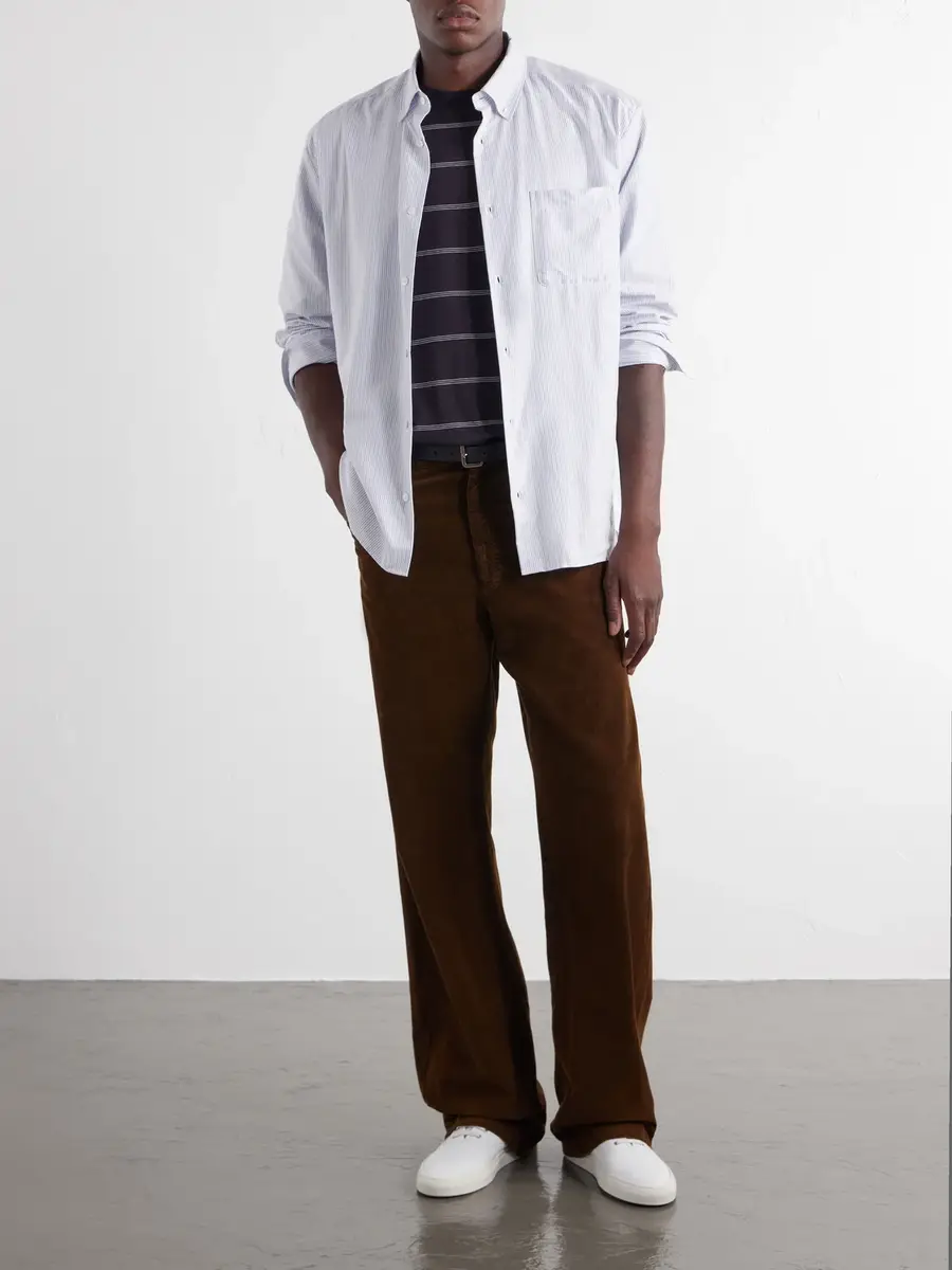 A.P.C. Mateo Striped Logo-Embroidered Cotton-Poplin Shirt - Men | Thumbnail 2 A.P.C. Mateo Striped Logo-Embroidered Cotton-Poplin Shirt - Men | Thumbnail 2