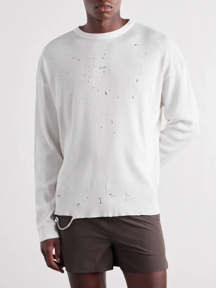 Satisfy Logo-Print Distressed MothTech™ Organic Cotton-Jersey T-Shirt - Men | Thumbnail 3