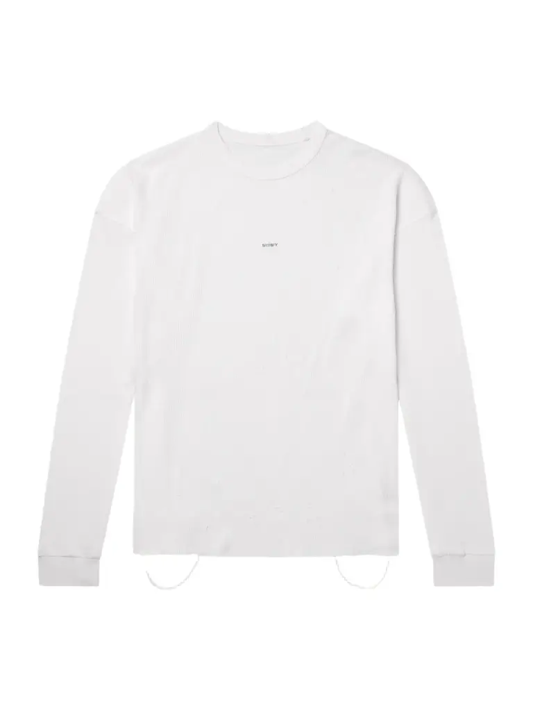 Satisfy Logo-Print Distressed MothTech™ Organic Cotton-Jersey T-Shirt - Men