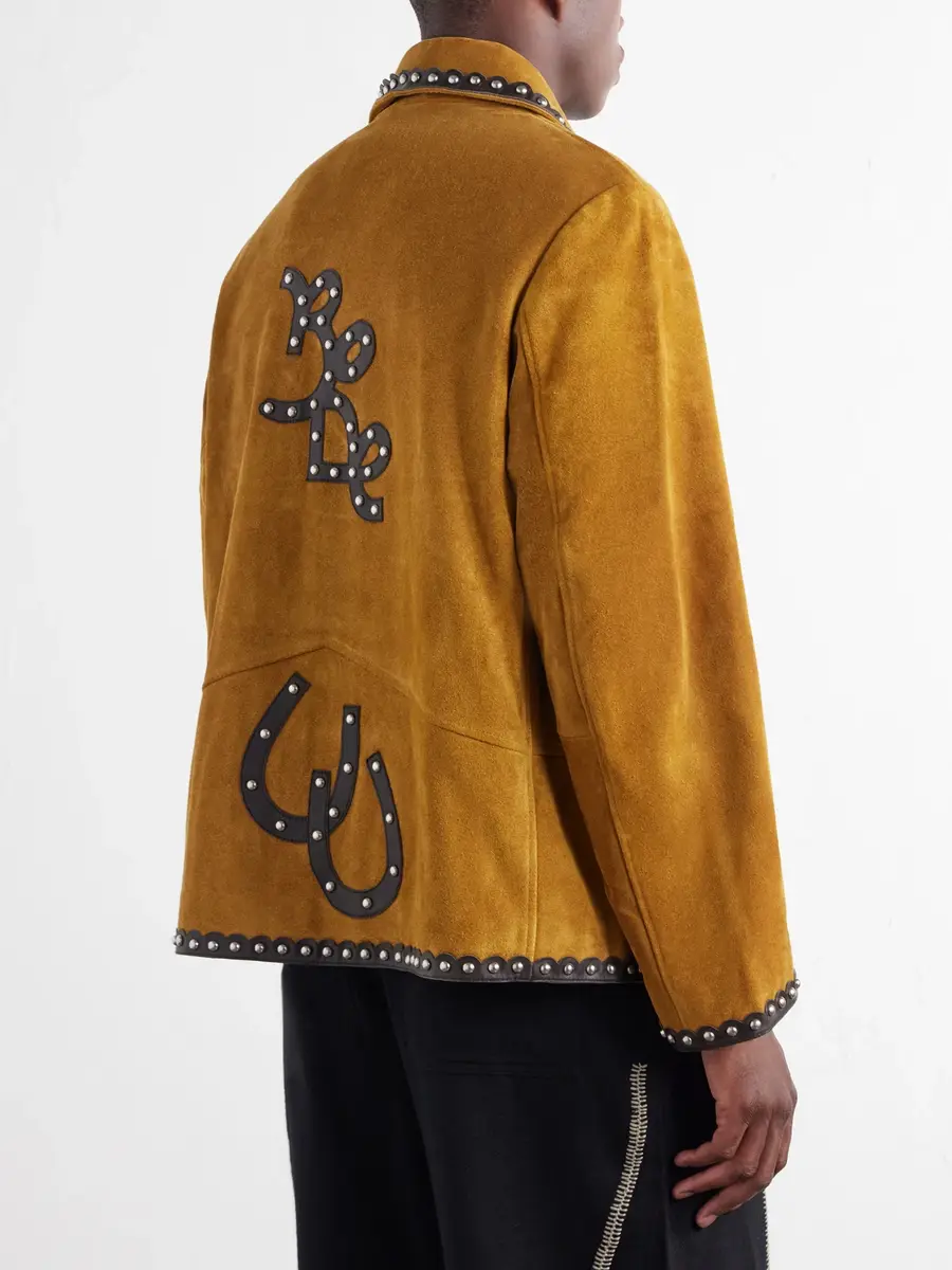 BODE Carson Studded Leather-Trimmed Suede Jacket - Men | Thumbnail 4 BODE Carson Studded Leather-Trimmed Suede Jacket - Men | Thumbnail 4