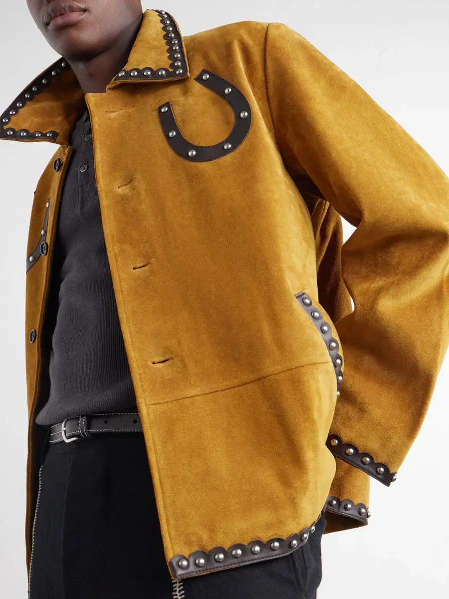 BODE Carson Studded Leather-Trimmed Suede Jacket - Men | Thumbnail 5 BODE Carson Studded Leather-Trimmed Suede Jacket - Men | Thumbnail 5