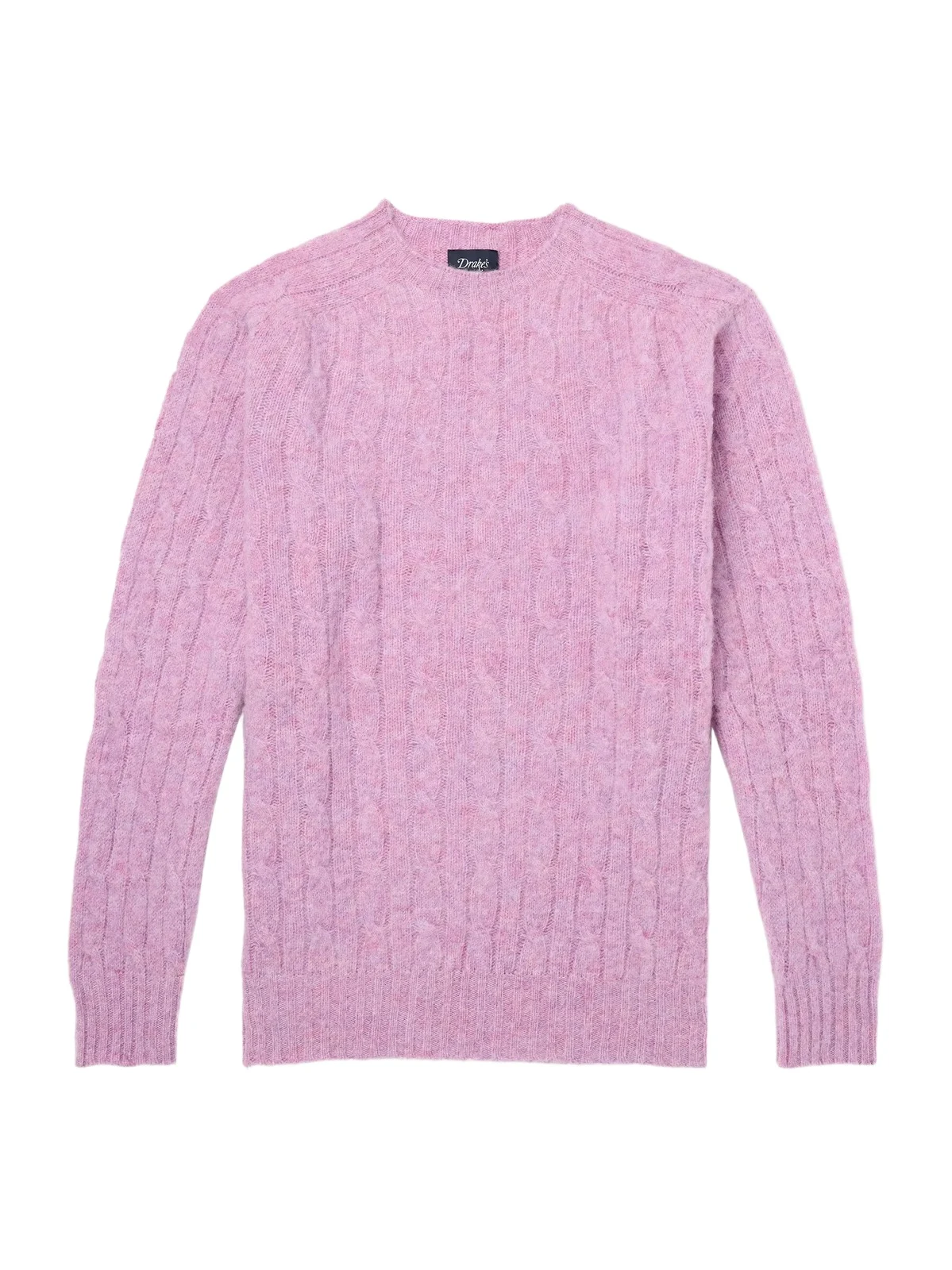 Drake's Cable-Knit Brushed Wool Sweater - Men