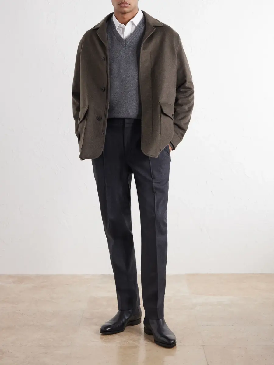 Zegna Straight-Leg Wool, Cashmere and Silk-Blend Trousers - Men | Thumbnail 2