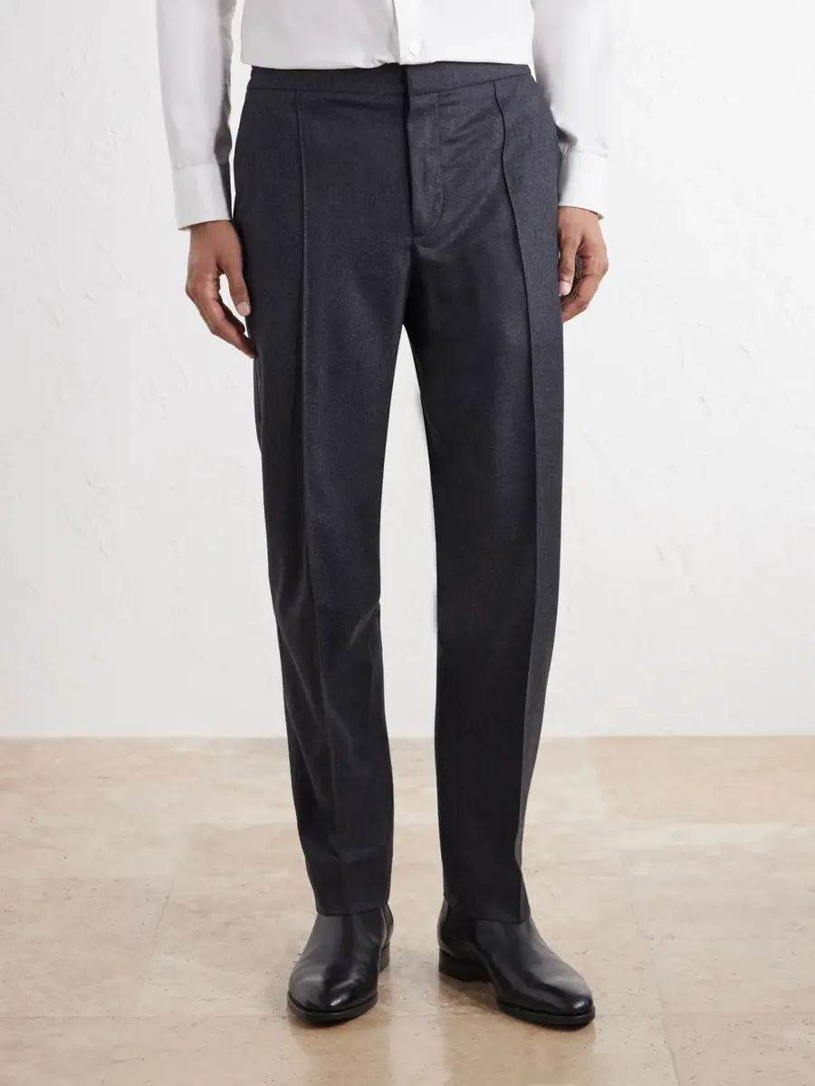 Zegna Straight-Leg Wool, Cashmere and Silk-Blend Trousers - Men | Thumbnail 3