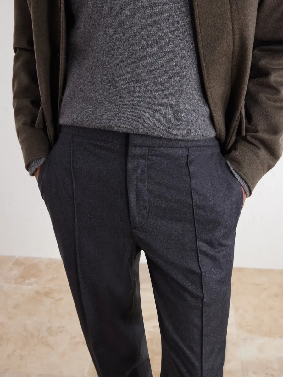 Zegna Straight-Leg Wool, Cashmere and Silk-Blend Trousers - Men | Thumbnail 5