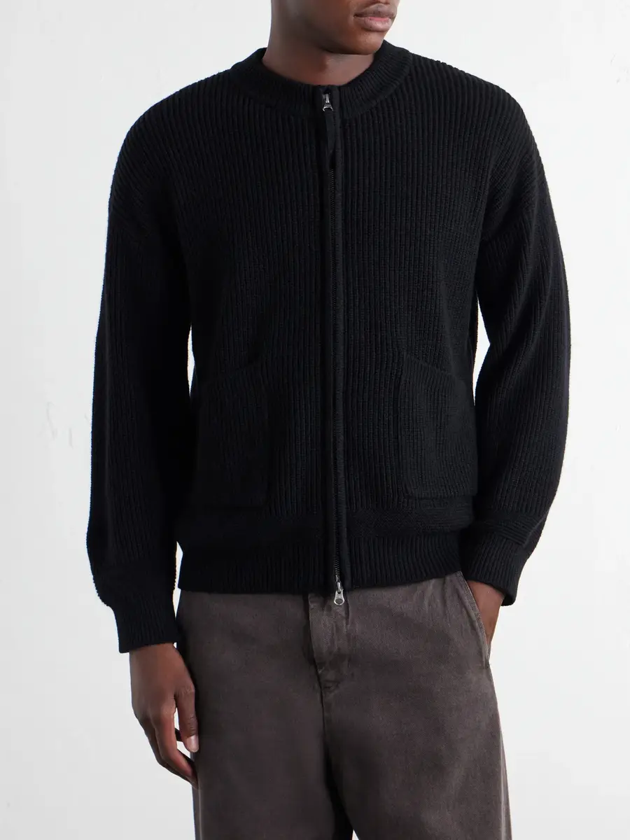 FrizmWORKS Ribbed Wool-Blend Zip-Up Sweater - Men | Thumbnail 3