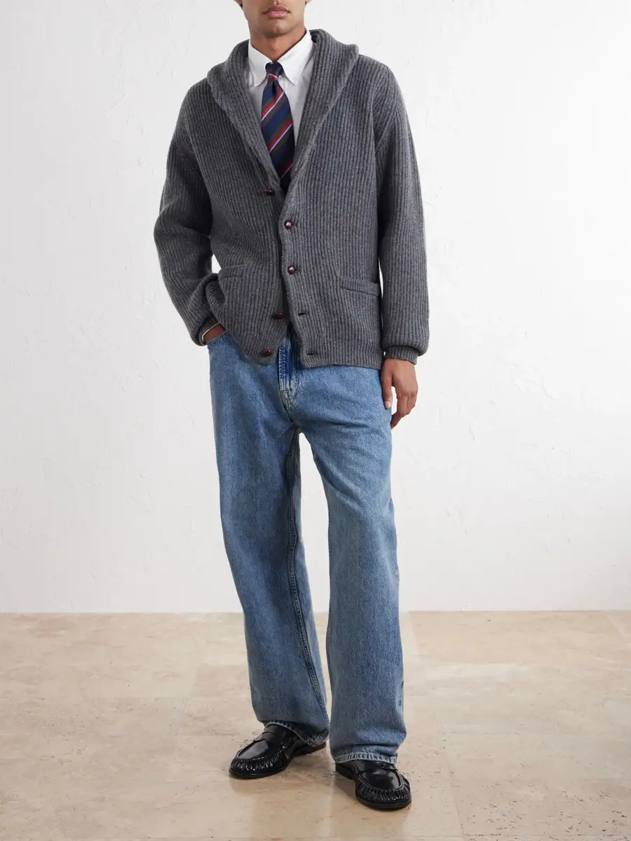 Drake's Ribbed Wool Cardigan - Men | Thumbnail 2 Drake's Ribbed Wool Cardigan - Men | Thumbnail 2