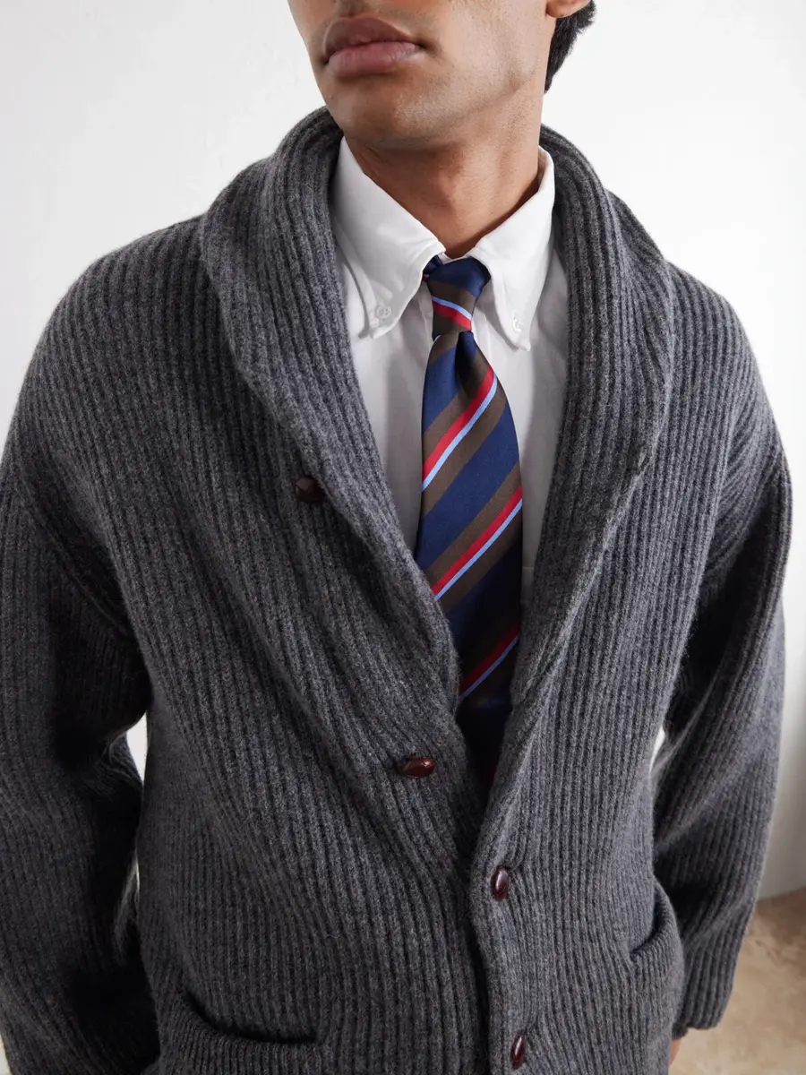 Drake's Ribbed Wool Cardigan - Men | Thumbnail 5 Drake's Ribbed Wool Cardigan - Men | Thumbnail 5
