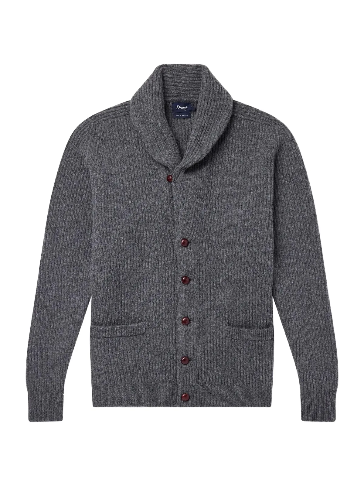 Drake's Ribbed Wool Cardigan - Men