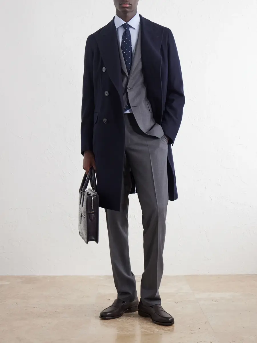 Canali Double-Breasted Wool Coat - Men | Thumbnail 2 Canali Double-Breasted Wool Coat - Men | Thumbnail 2