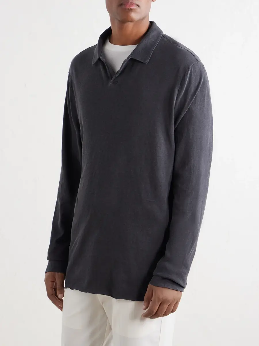 James Perse Cotton-Twill Polo Shirt - Men | Thumbnail 3 James Perse Cotton-Twill Polo Shirt - Men | Thumbnail 3