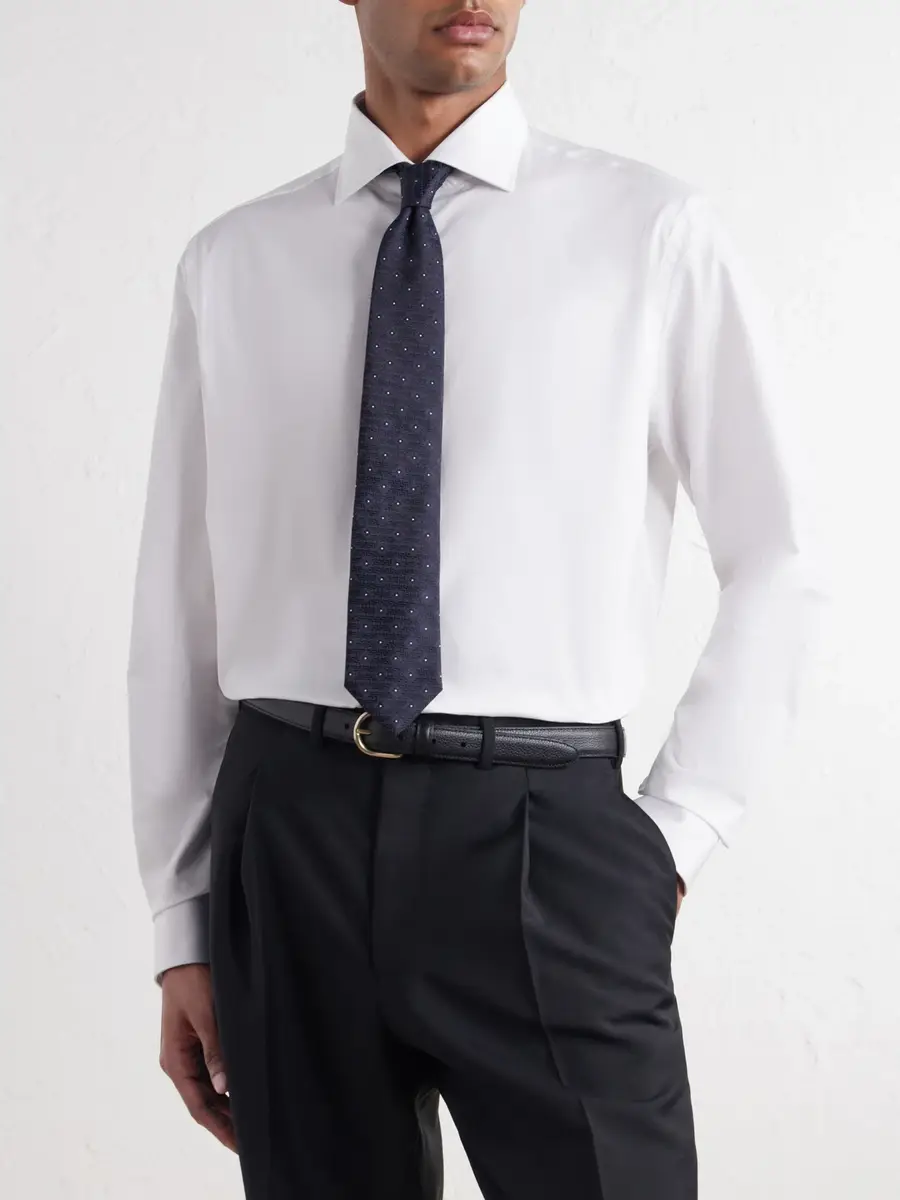 Canali Impeccabile Cutaway-Collar Cotton-Poplin Shirt - Men | Thumbnail 3