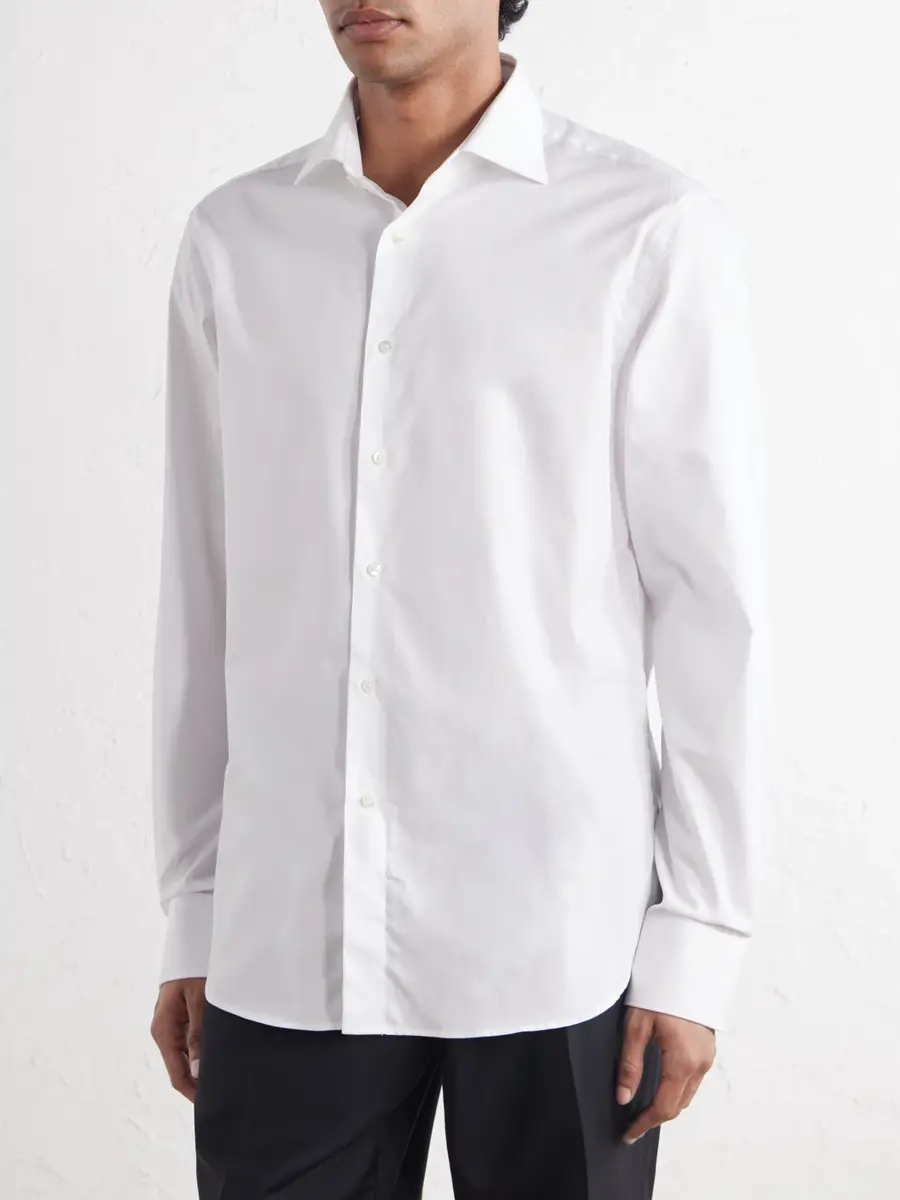 Canali Impeccabile Cutaway-Collar Cotton-Poplin Shirt - Men | Thumbnail 5