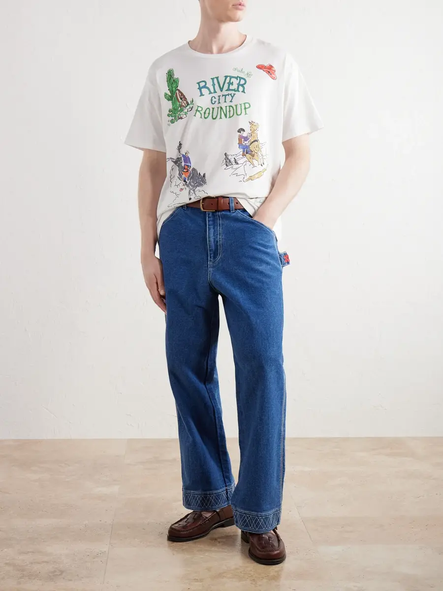 BODE River City Printed Cotton-Jersey T-Shirt - Men | Thumbnail 2 BODE River City Printed Cotton-Jersey T-Shirt - Men | Thumbnail 2
