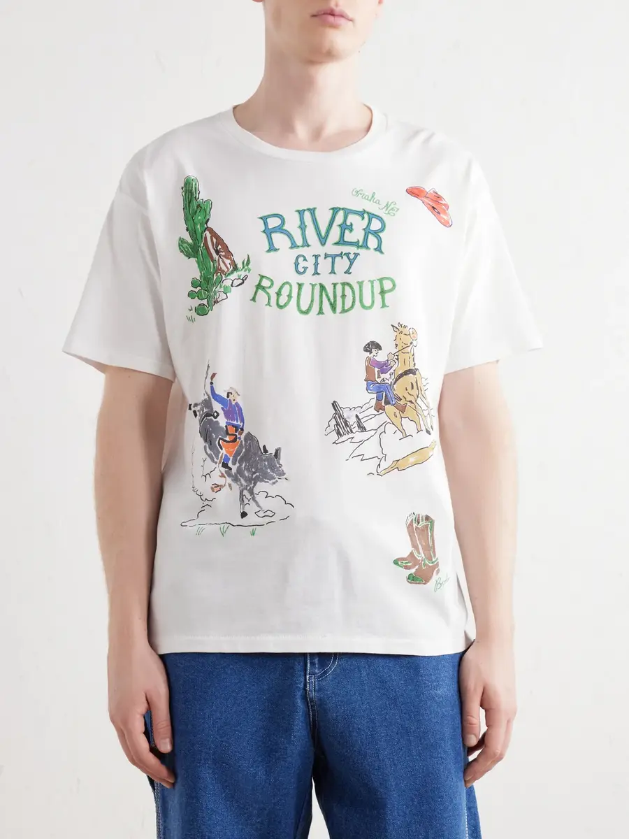 BODE River City Printed Cotton-Jersey T-Shirt - Men | Thumbnail 3 BODE River City Printed Cotton-Jersey T-Shirt - Men | Thumbnail 3