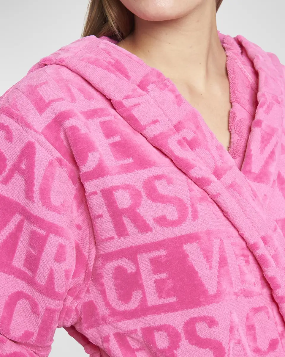 Versace I Heart Baroque Hooded Short Bathrobe | Thumbnail 5