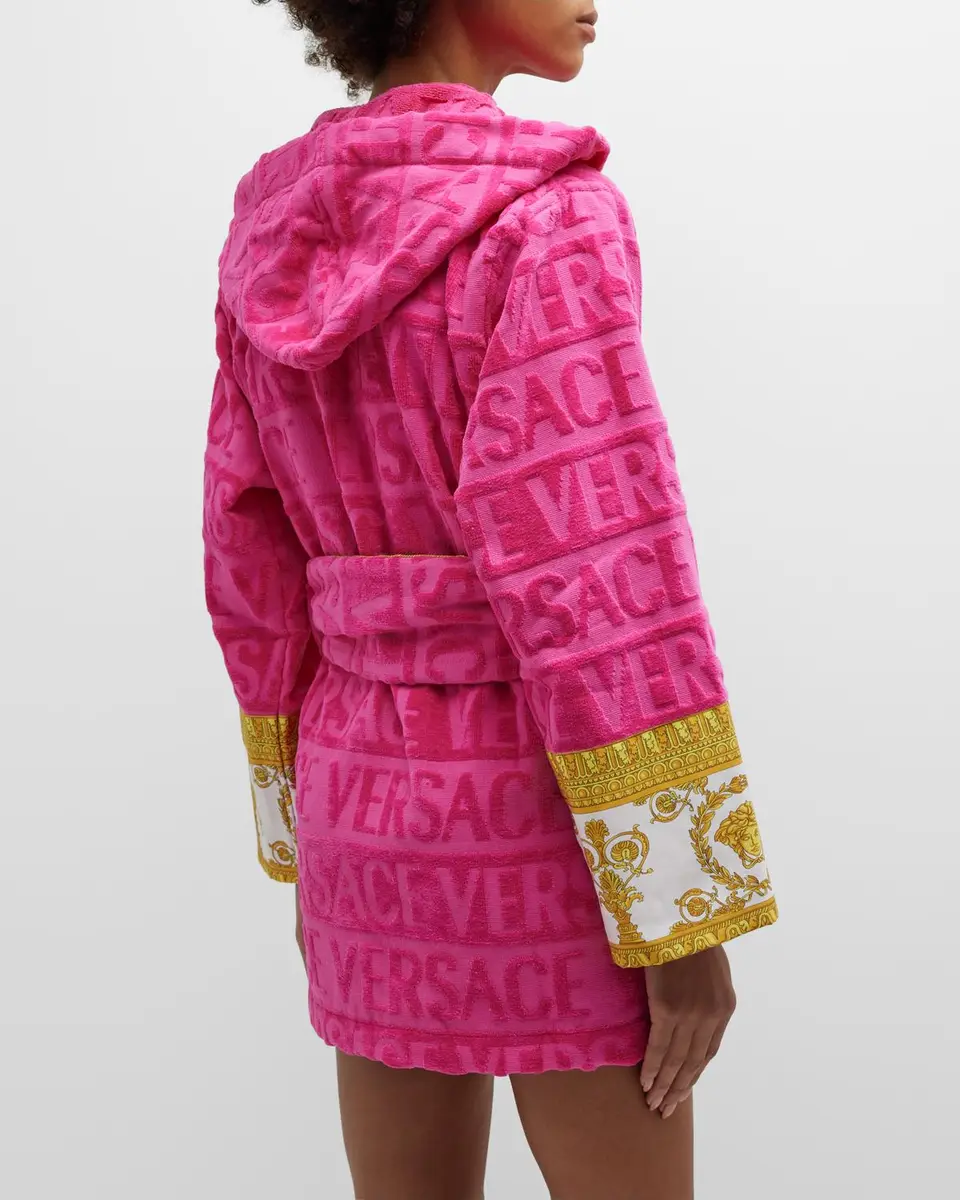 Versace I Heart Baroque Hooded Short Bathrobe | Thumbnail 6