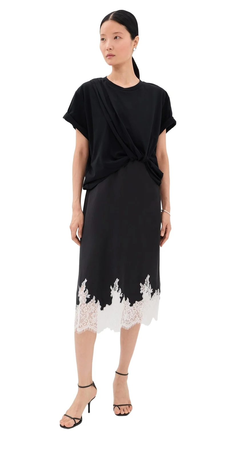 3.1 Phillip Lim Draped T-Shirt Slip Combo Dress