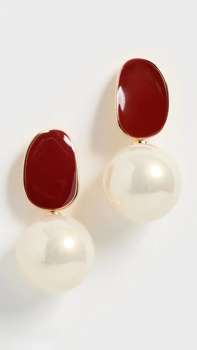 By Adina Eden Colored Enamel Pearl Drop Stud Earrings | Thumbnail 2 By Adina Eden Colored Enamel Pearl Drop Stud Earrings | Thumbnail 2