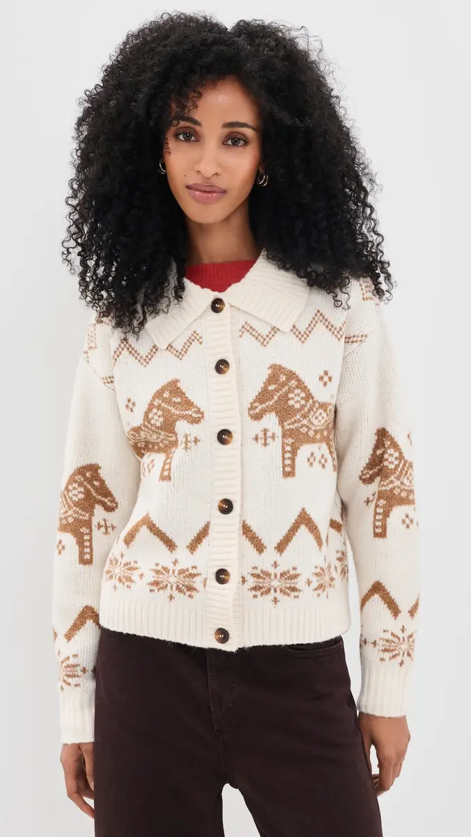 Moon River Neck Collar Button Down Cardigan | Thumbnail 2 Moon River Neck Collar Button Down Cardigan | Thumbnail 2