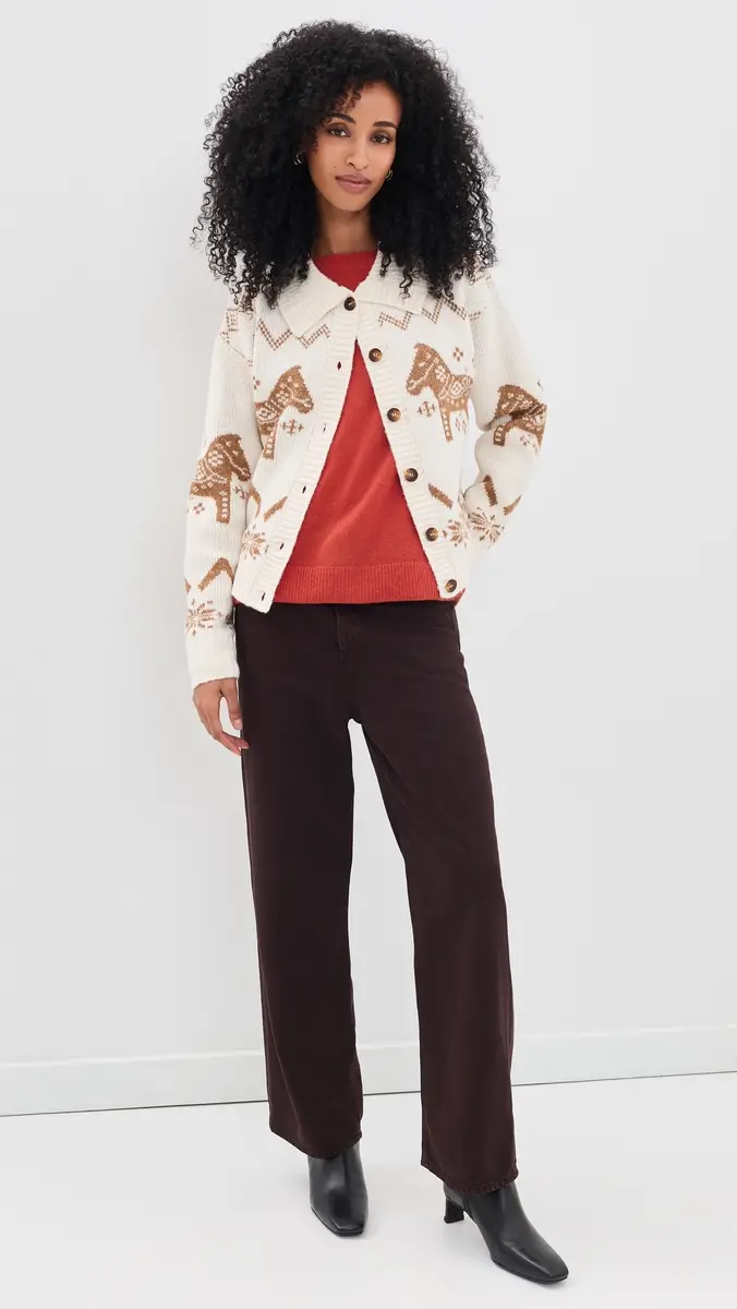 Moon River Neck Collar Button Down Cardigan | Thumbnail 5 Moon River Neck Collar Button Down Cardigan | Thumbnail 5