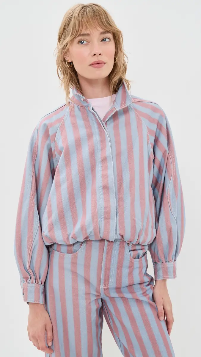 Sixxta Sky Pink Bomber Jacket | Thumbnail 2 Sixxta Sky Pink Bomber Jacket | Thumbnail 2