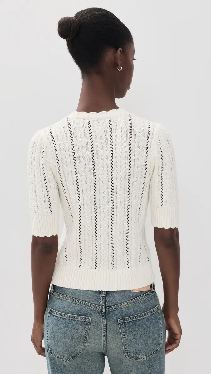 Marea Leah Pointelle Knit Cardigan | Thumbnail 3 Marea Leah Pointelle Knit Cardigan | Thumbnail 3