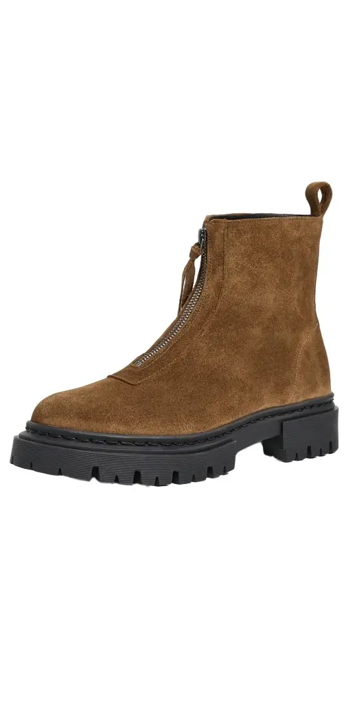 Staud Miles Suede Zip Ankle Boots