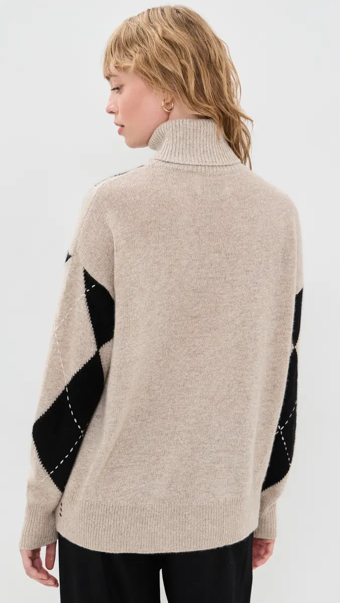 White + Warren Cashmere Argyle Turtleneck Pullover | Thumbnail 3 White + Warren Cashmere Argyle Turtleneck Pullover | Thumbnail 3