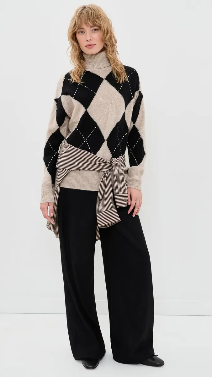 White + Warren Cashmere Argyle Turtleneck Pullover | Thumbnail 5 White + Warren Cashmere Argyle Turtleneck Pullover | Thumbnail 5