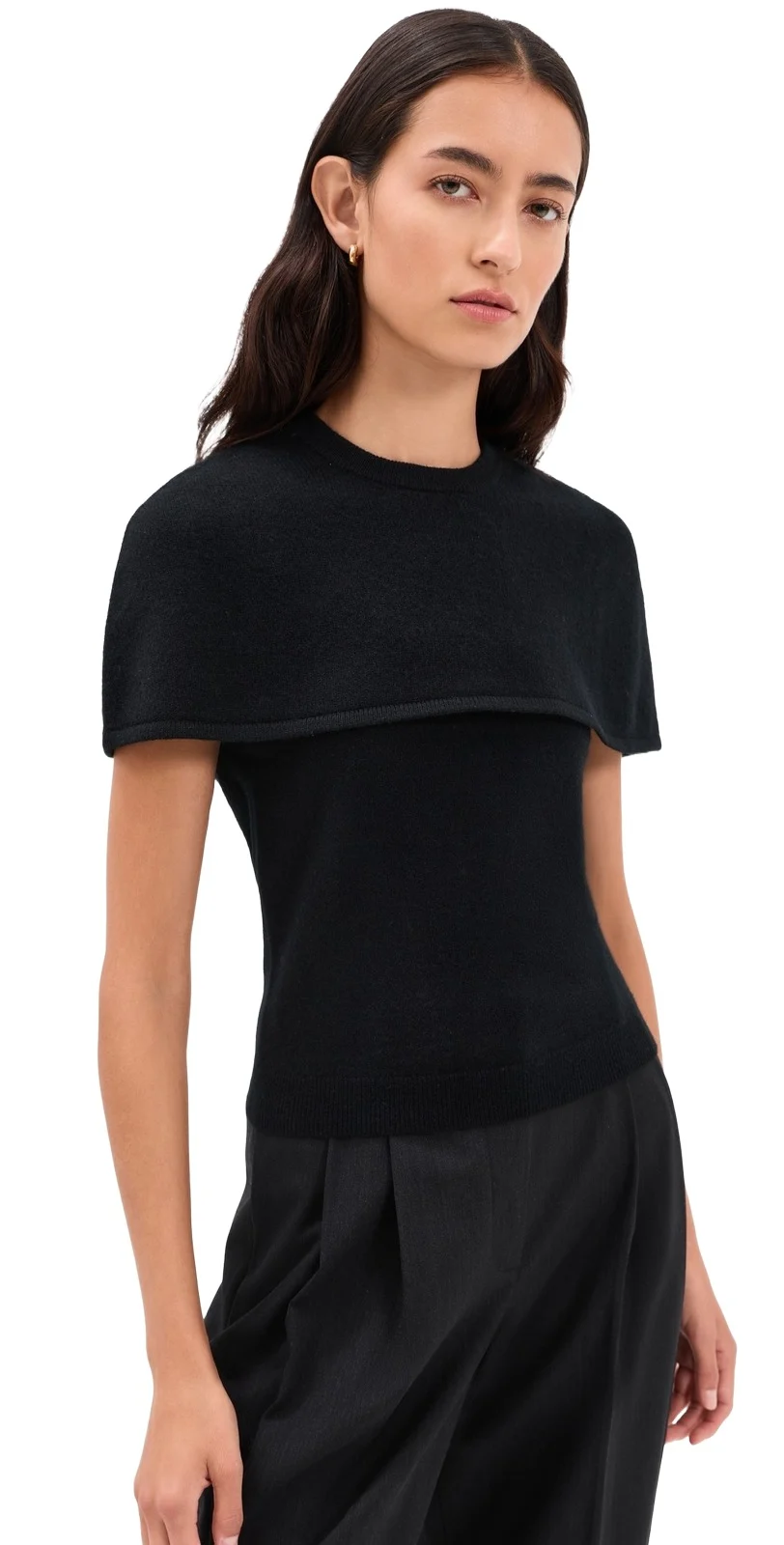 Yuki Short Sleeve Cashmere Cape Top Yuki Short Sleeve Cashmere Cape Top