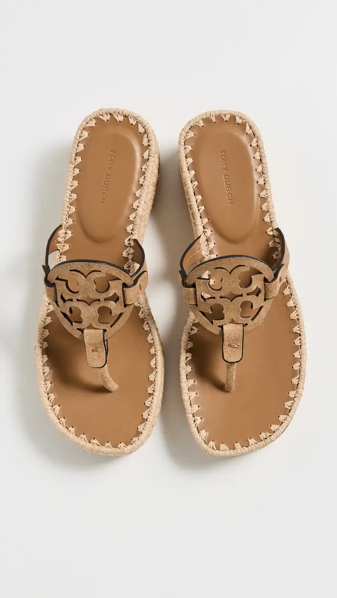 Tory Burch Miller Raffia Wedge Sandals 25mm | Thumbnail 5