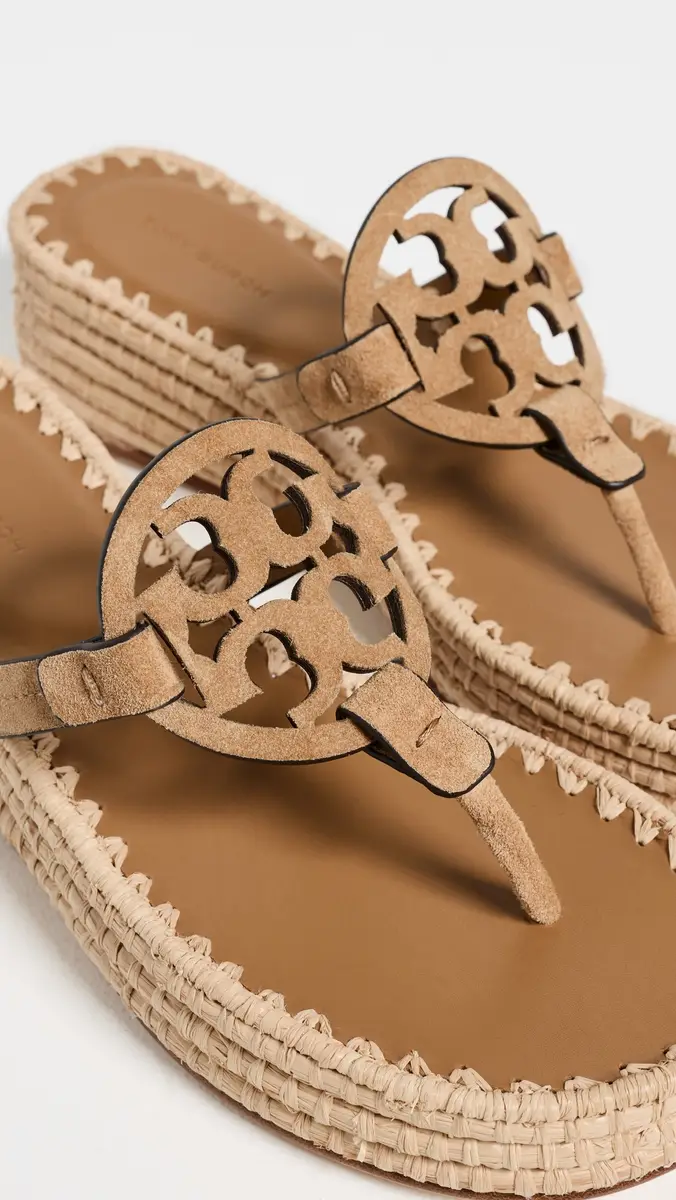 Tory Burch Miller Raffia Wedge Sandals 25mm | Thumbnail 6