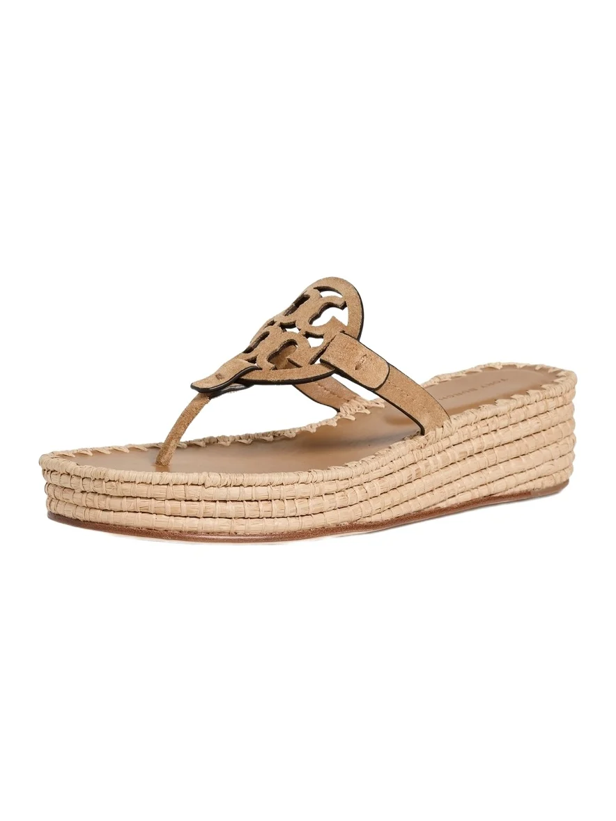 Tory Burch Miller Raffia Wedge Sandals 25mm