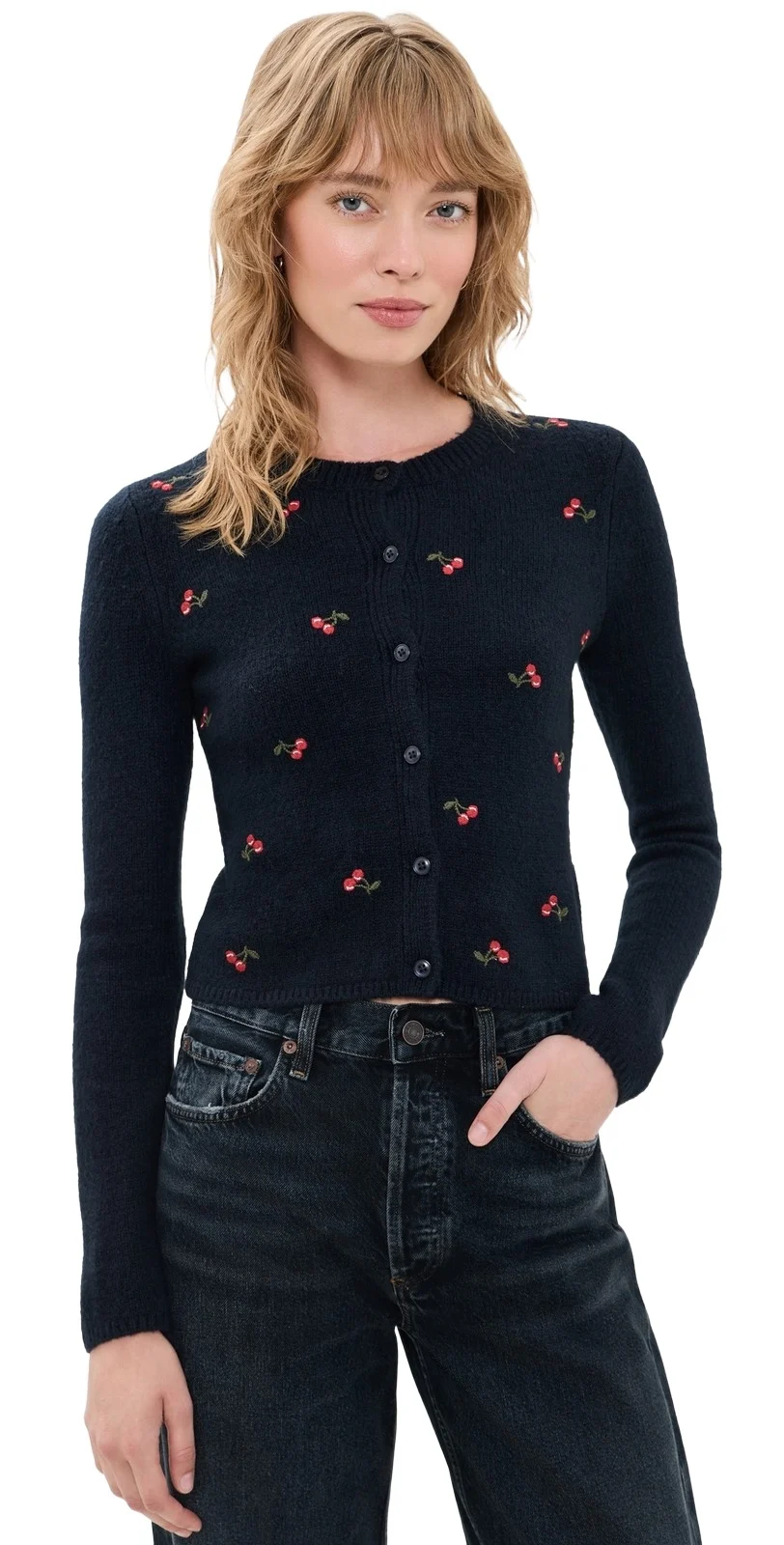 Muse Embroidered Fitted Cardigan Muse Embroidered Fitted Cardigan