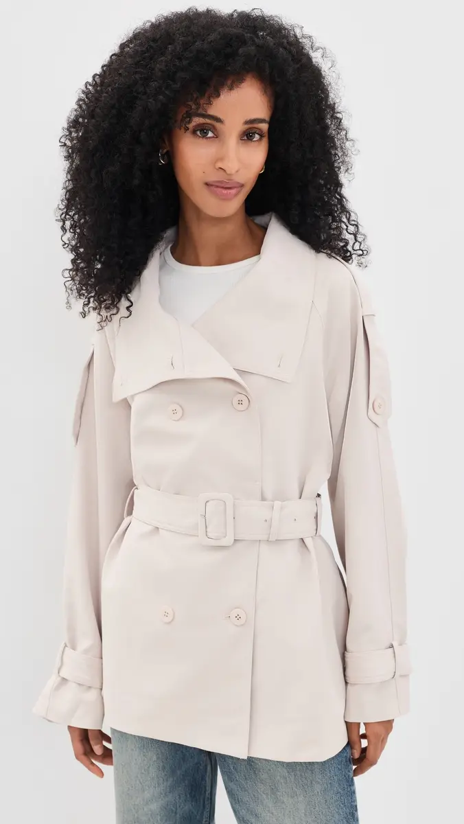 LIONESS Blanc Cropped Trench Coat | Thumbnail 2 LIONESS Blanc Cropped Trench Coat | Thumbnail 2