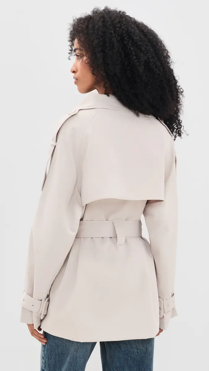 LIONESS Blanc Cropped Trench Coat | Thumbnail 3 LIONESS Blanc Cropped Trench Coat | Thumbnail 3