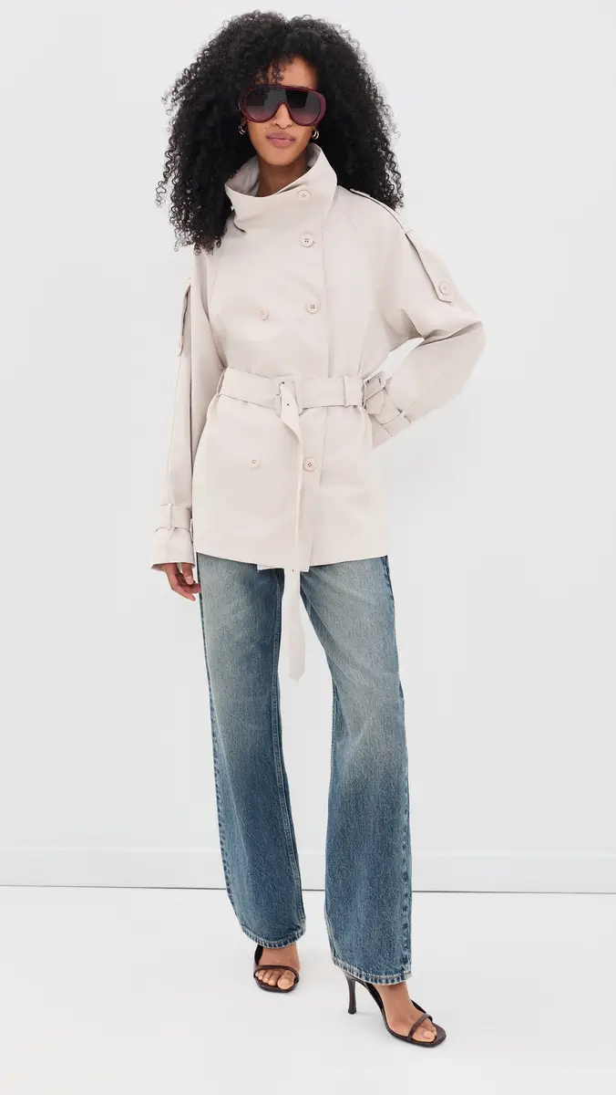 LIONESS Blanc Cropped Trench Coat | Thumbnail 5 LIONESS Blanc Cropped Trench Coat | Thumbnail 5