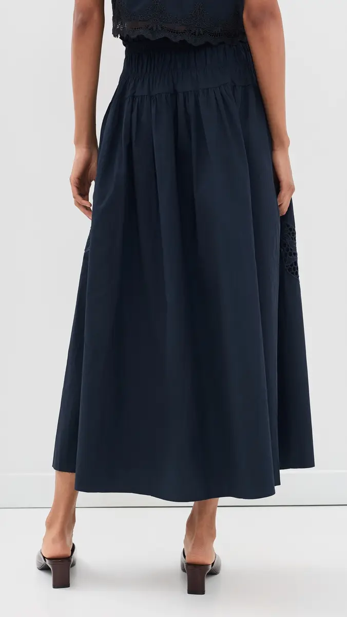 Moon River Embroidered Floral Elasticated Midi Skirt | Thumbnail 3 Moon River Embroidered Floral Elasticated Midi Skirt | Thumbnail 3