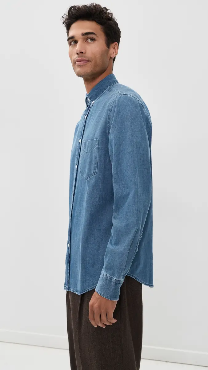 Portuguese Flannel Denim Shirt | Thumbnail 4 Portuguese Flannel Denim Shirt | Thumbnail 4