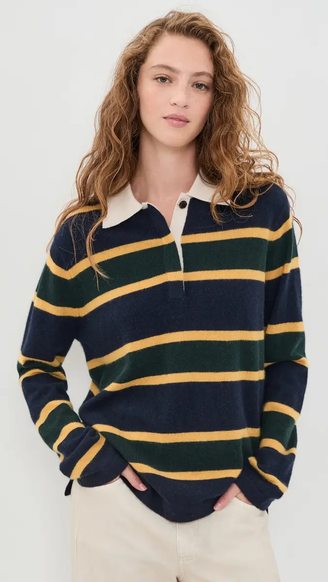 White + Warren Cashmere Rugby Polo Pullover | Thumbnail 2 White + Warren Cashmere Rugby Polo Pullover | Thumbnail 2