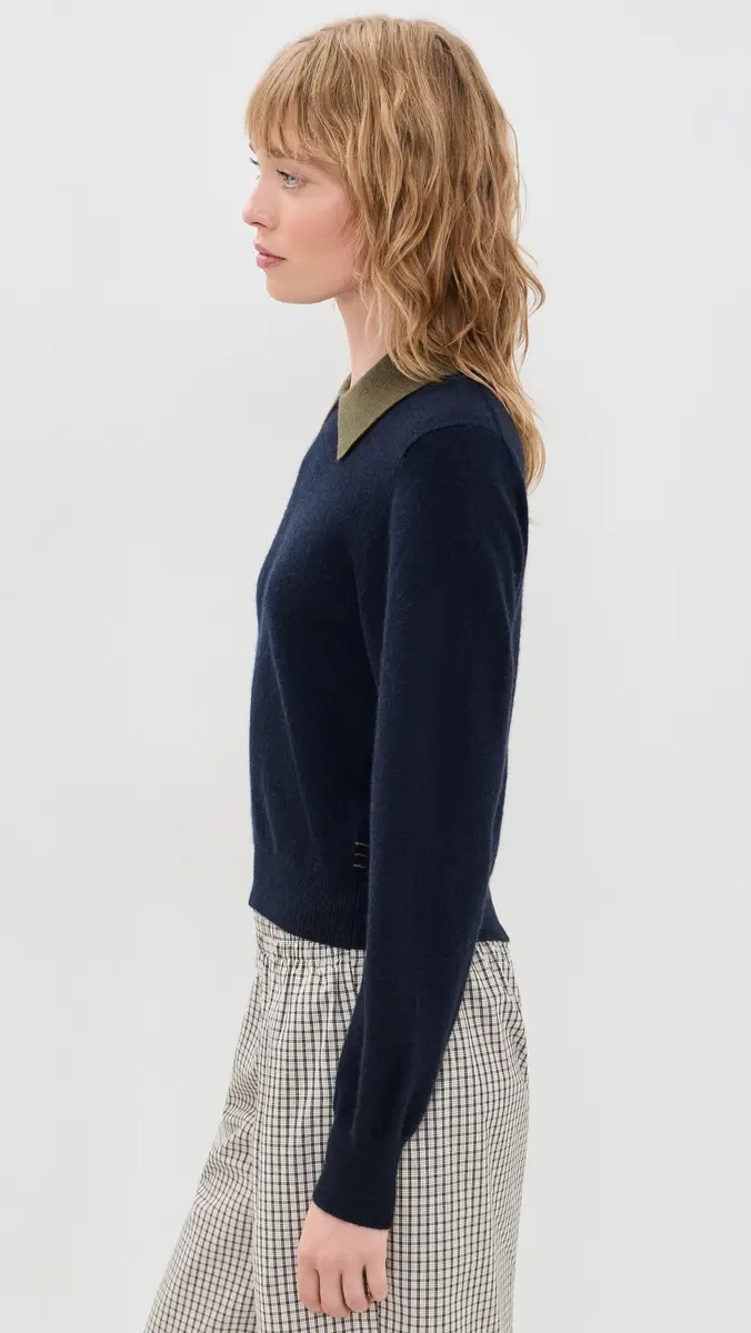 White + Warren Cashmere Contrast Collar Sweater | Thumbnail 4