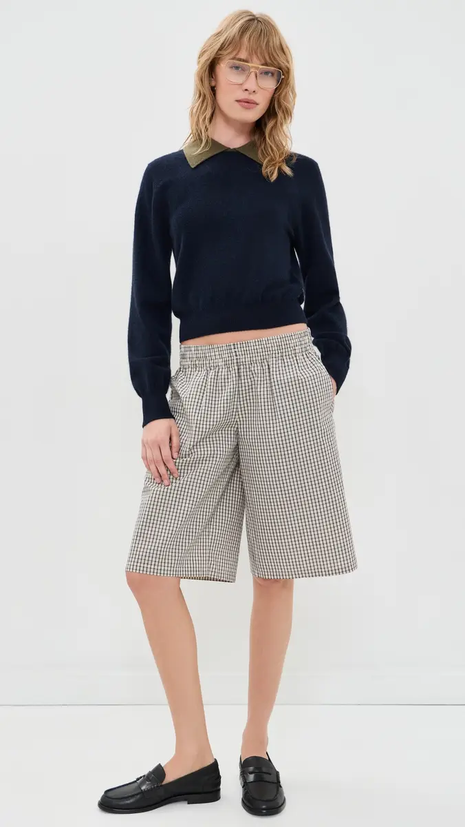 White + Warren Cashmere Contrast Collar Sweater | Thumbnail 5